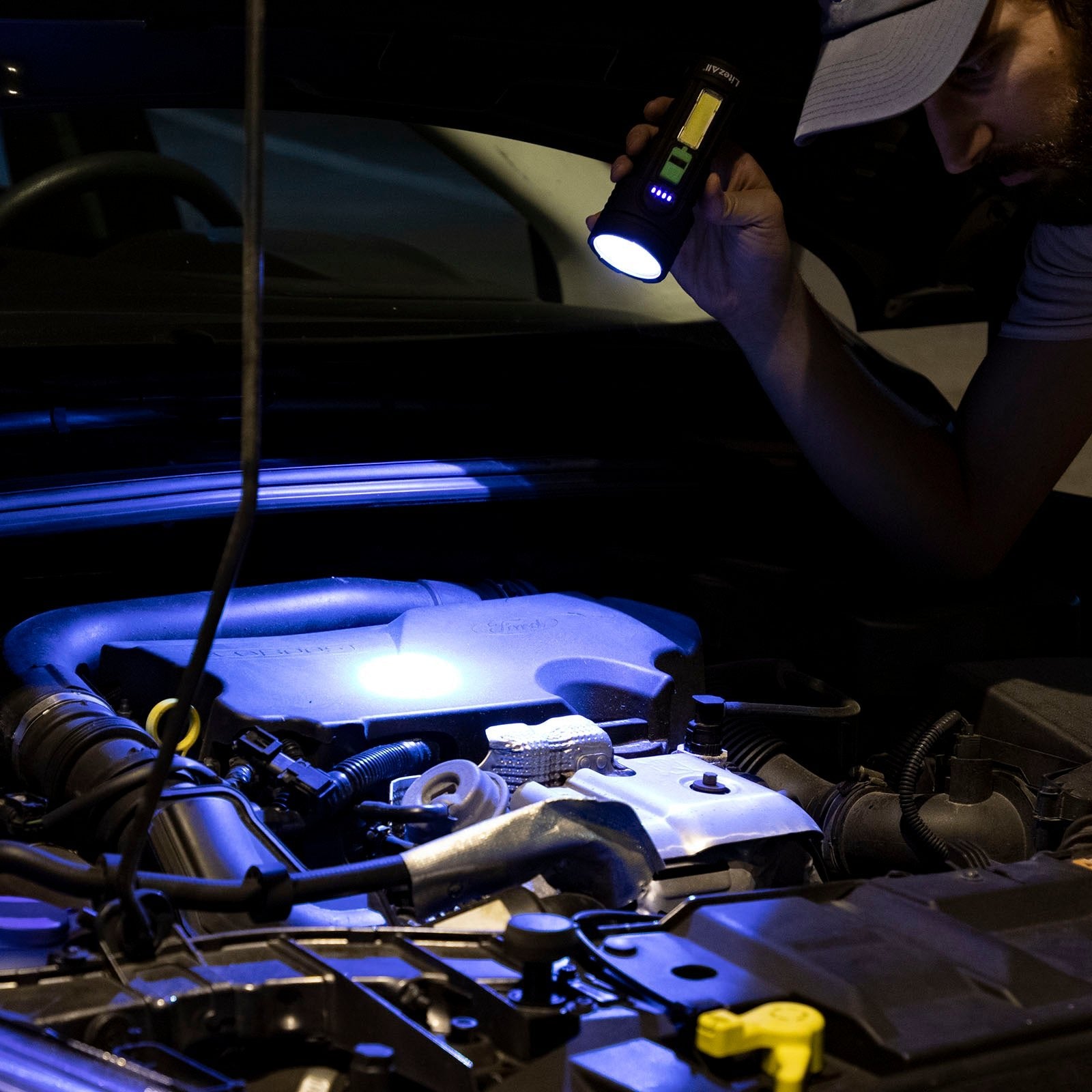 LitezAll TPR Coated Rechargeable Flashlight with Work Light - LitezAll - Tactical Flashlights - 4