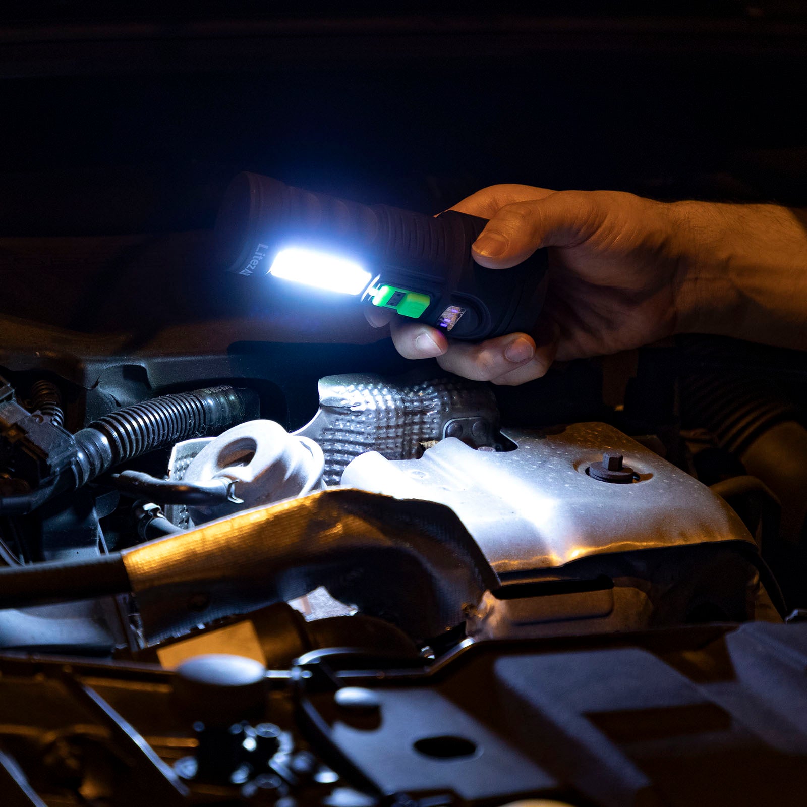 LitezAll TPR Coated Rechargeable Flashlight with Work Light - LitezAll - Tactical Flashlights - 5