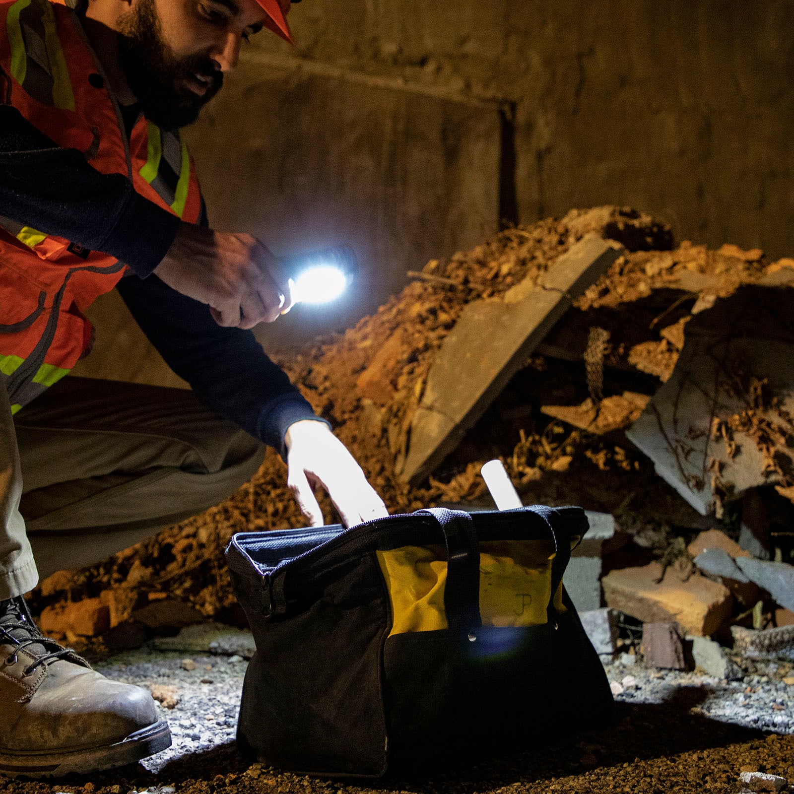 LitezAll TPR Coated Rechargeable Flashlight with Work Light - LitezAll - Tactical Flashlights - 7