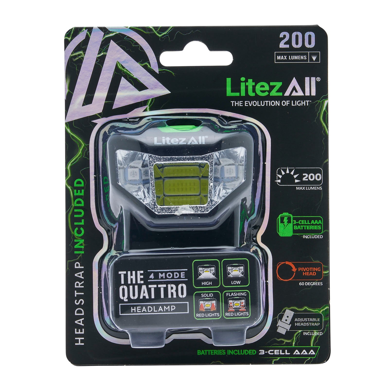 LitezAll Quattro 4 Mode LED Head Lamp