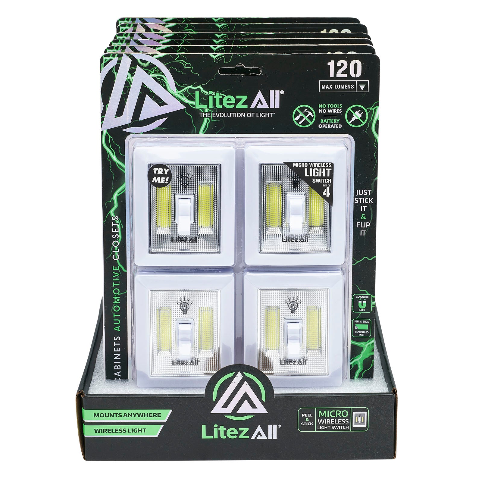 LitezAll COB LED Wireless Mini Light Switch 4 Pack - LitezAll - 17