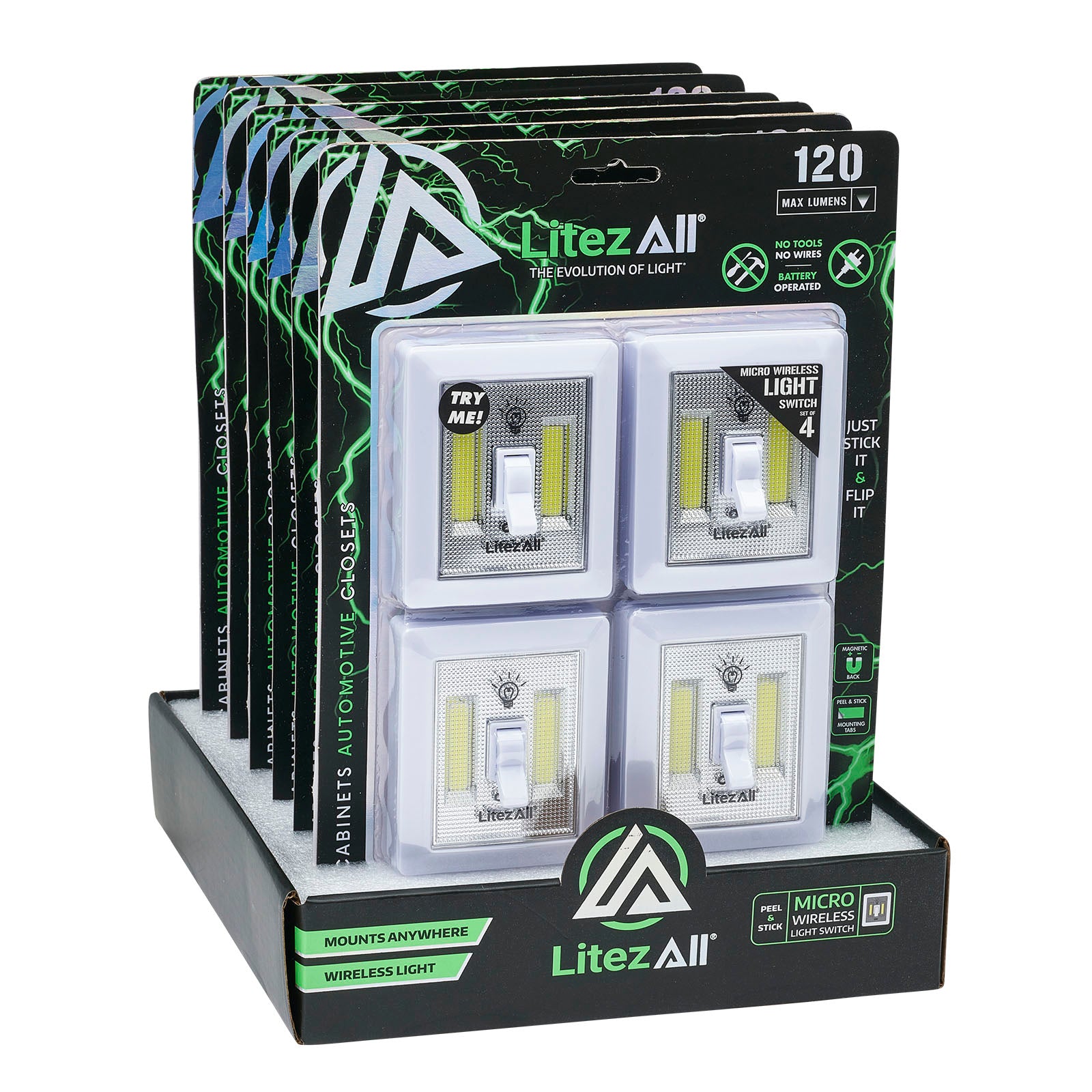 LitezAll COB LED Wireless Mini Light Switch 4 Pack - LitezAll - 18