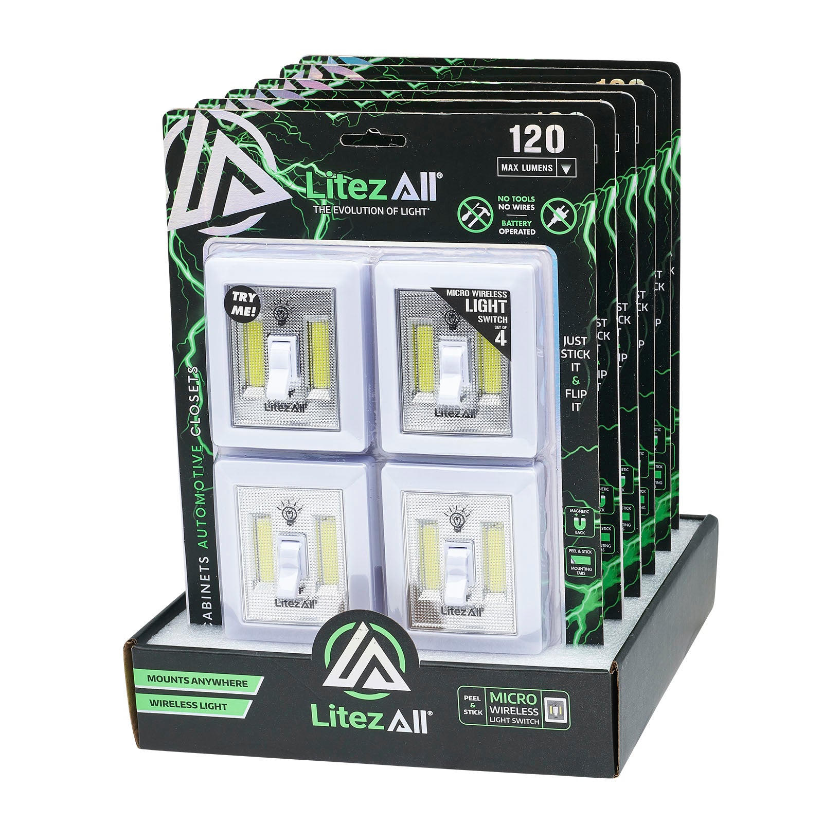 LitezAll COB LED Wireless Mini Light Switch 4 Pack - LitezAll - 19