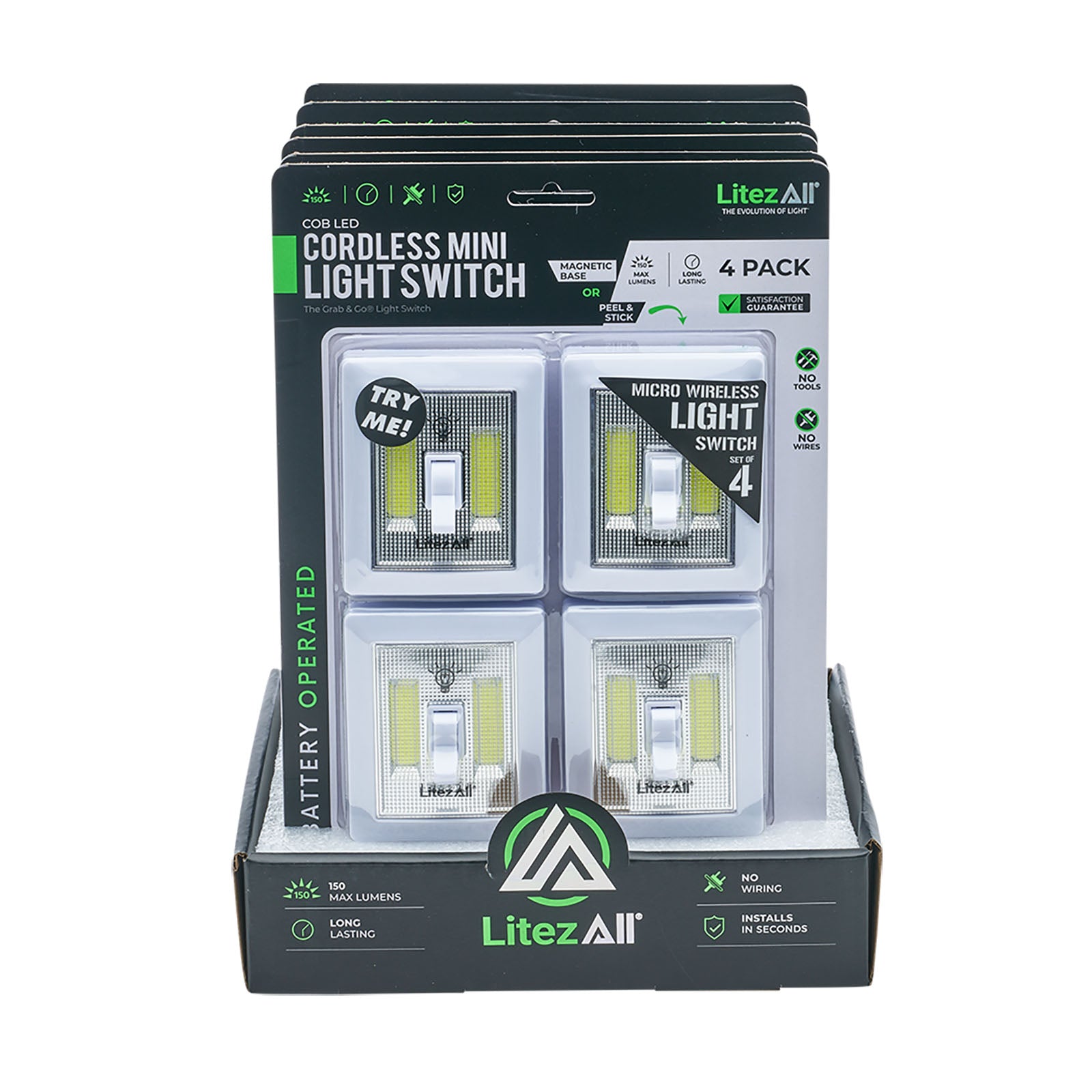 LitezAll® COB LED Wireless Mini Light Switch 4 Pack - LitezAll - 20