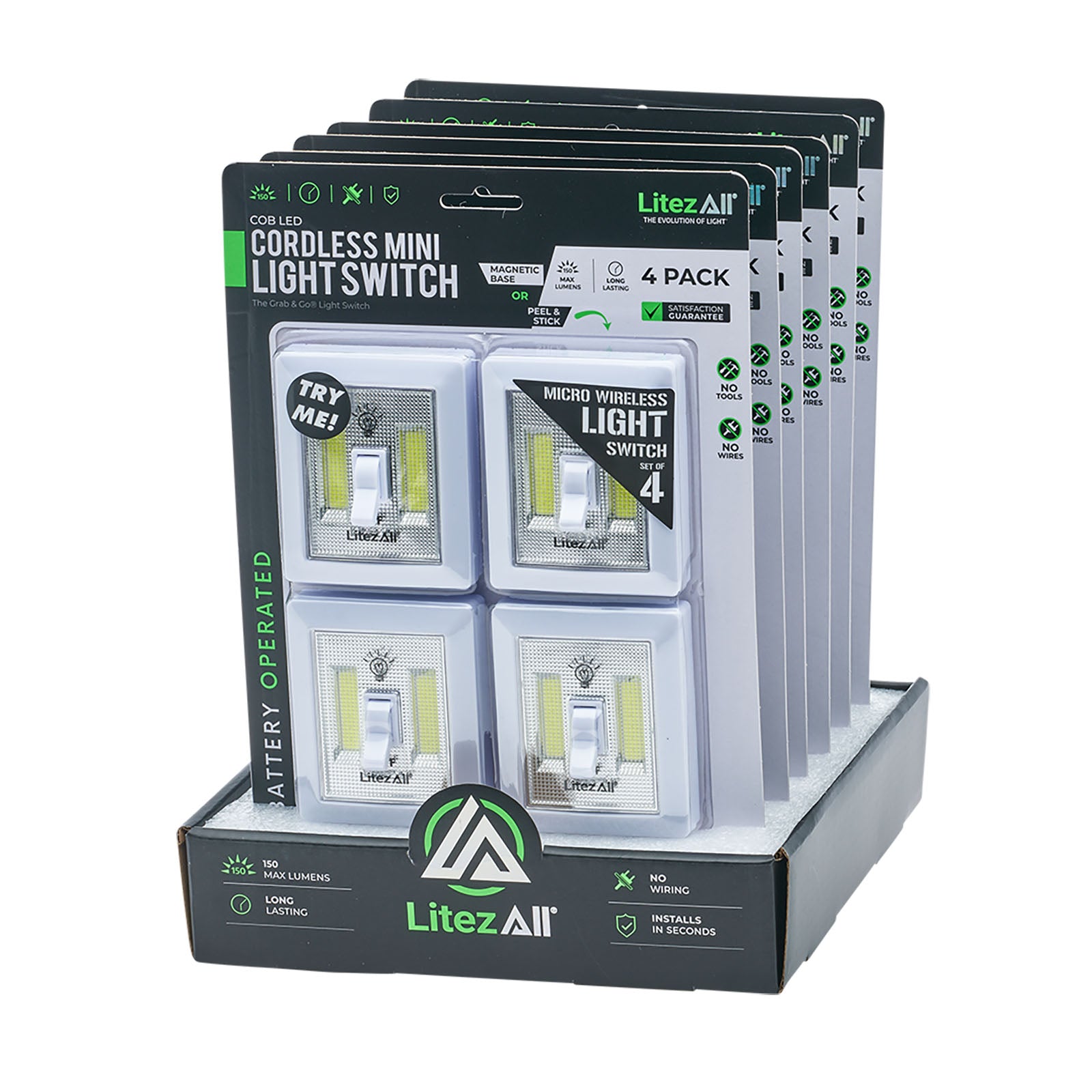 LitezAll® COB LED Wireless Mini Light Switch 4 Pack - LitezAll - 22