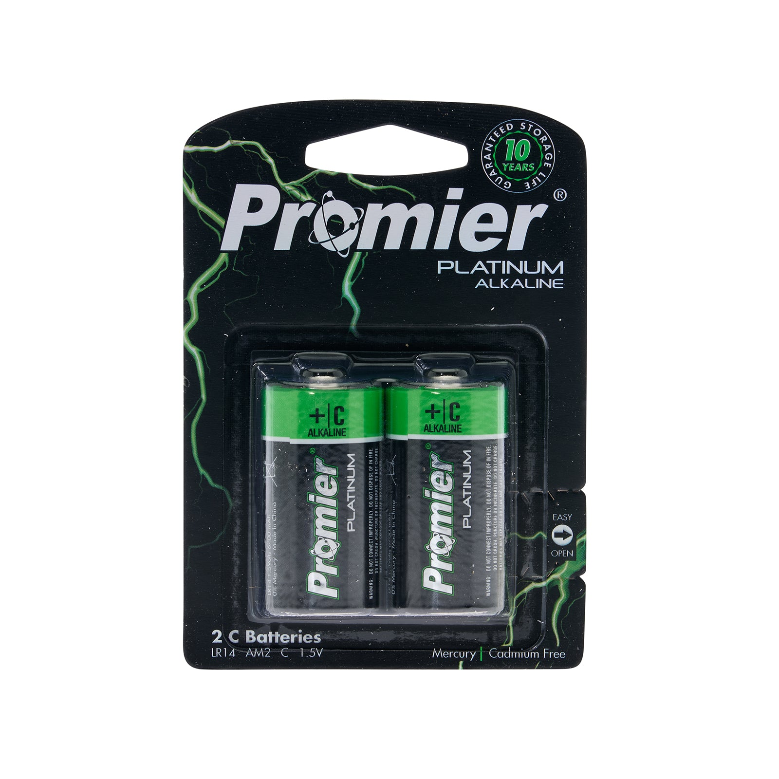 Promier® C Platinum Alkaline Battery 2 Pack