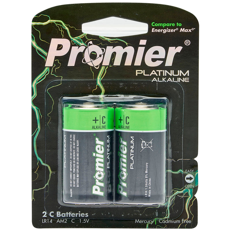 Promier® C Platinum Alkaline Battery 2 Pack
