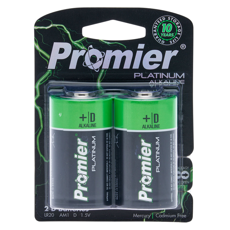 Promier® D Alkaline Battery 2 Pack