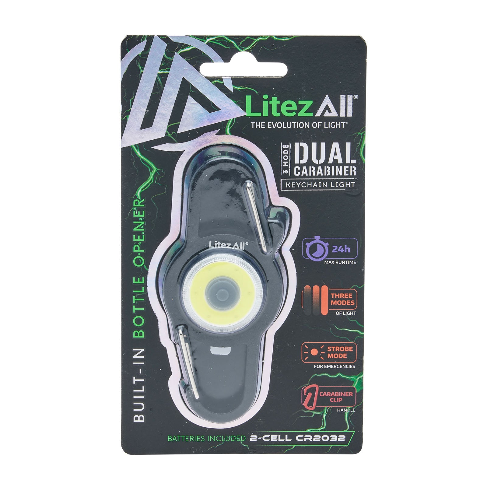 LitezAll Dual Carabiner COB LED Keychain - LitezAll - LitezAll Dual Carabiner COB LED Keychain - 18