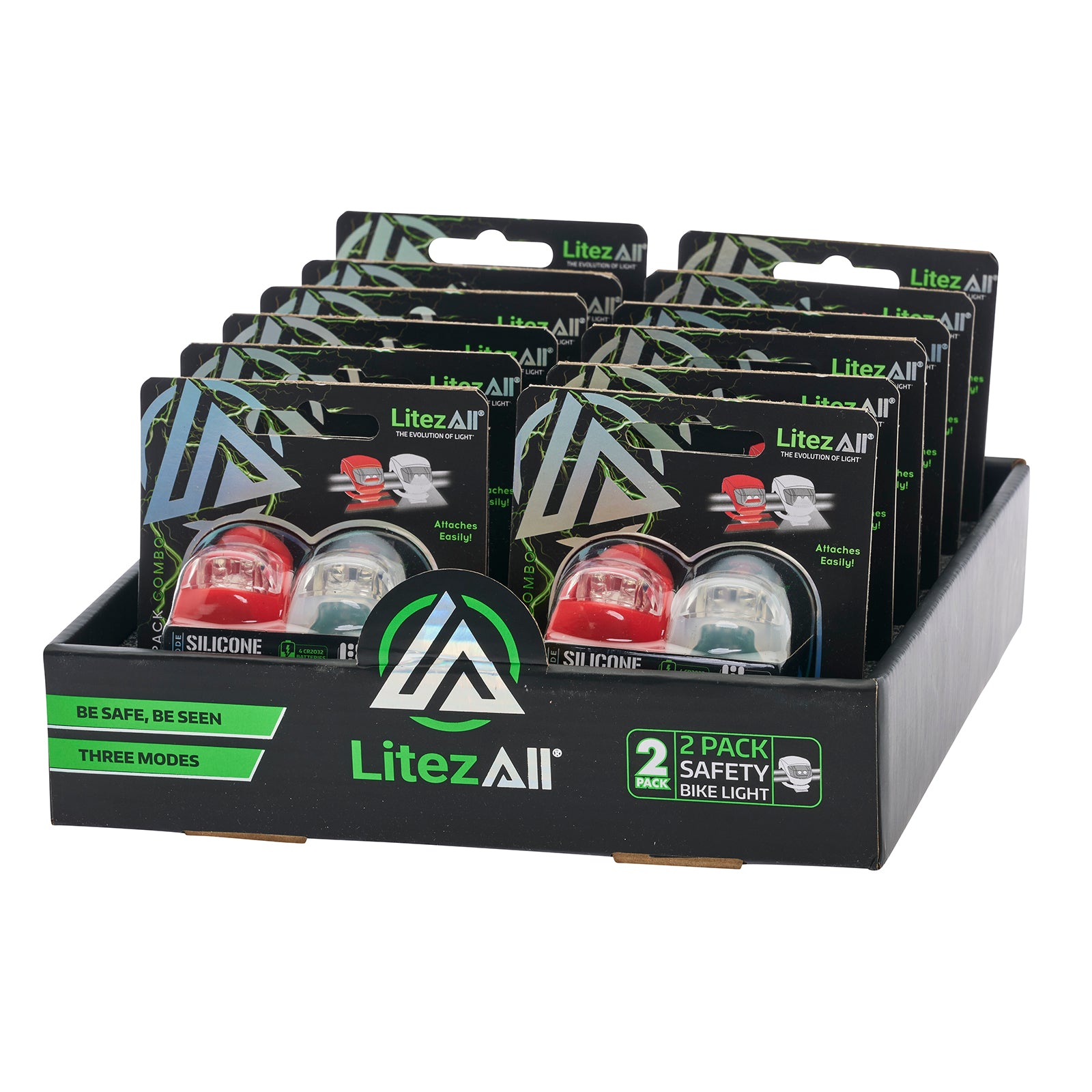 LitezAll LED Silicone Bike Safety Lights Headlight and Tail