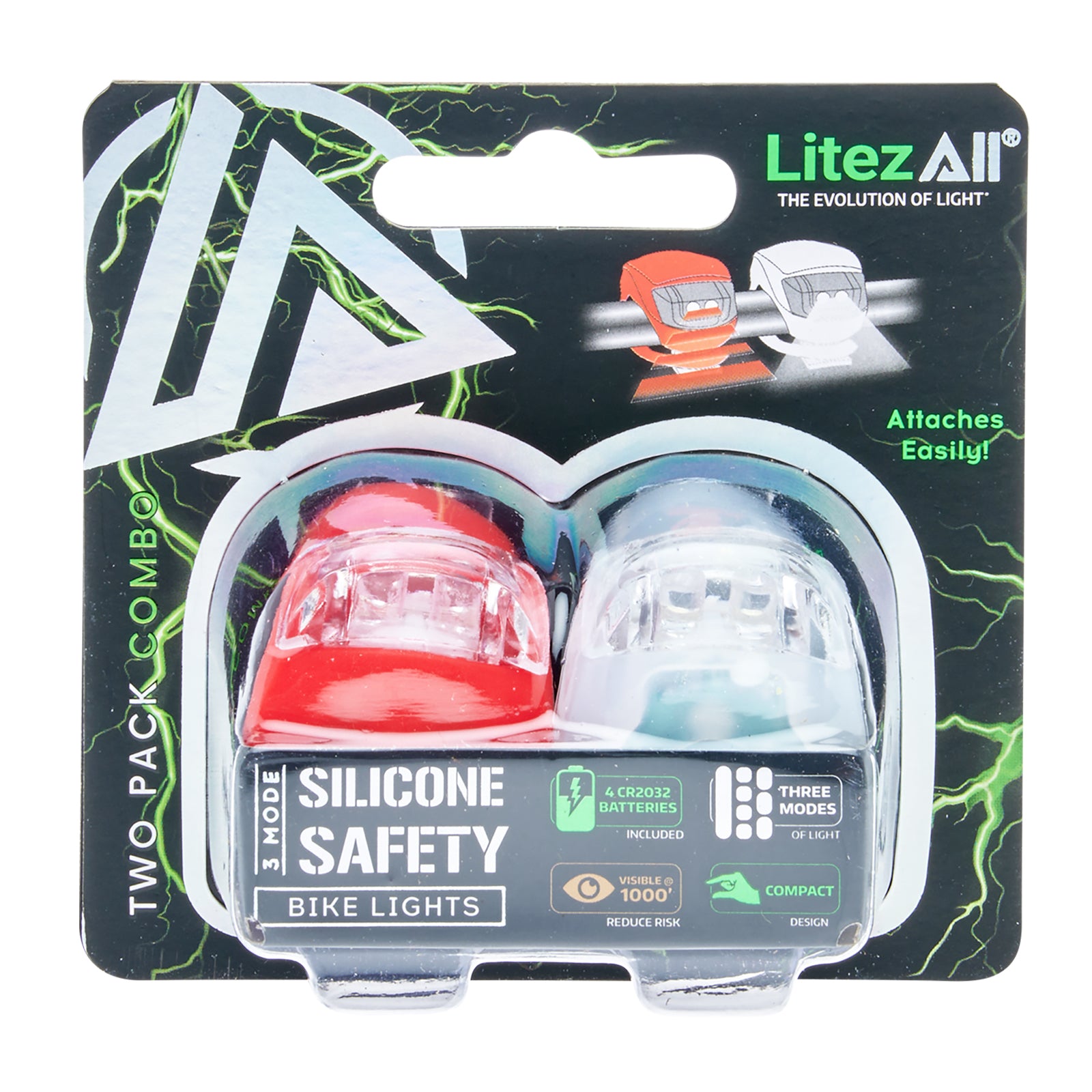 LitezAll LED Silicone Bike Safety Lights Headlight and Tail Light - LitezAll - 27