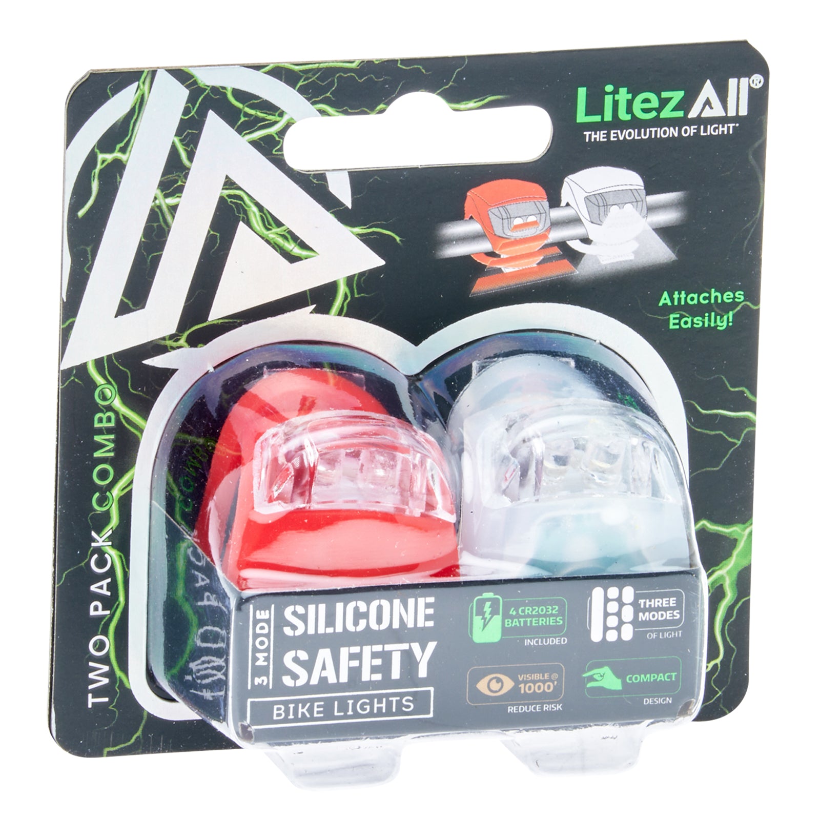 LitezAll LED Silicone Bike Safety Lights Headlight and Tail Light - LitezAll - 28