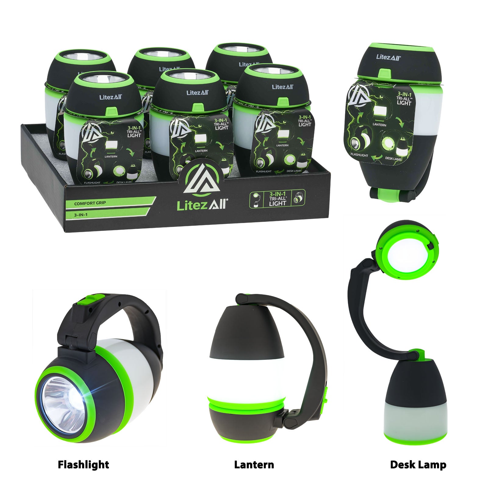 LitezAll Tri-All® Lantern Flashlight and Desk Lamp - LitezAll
