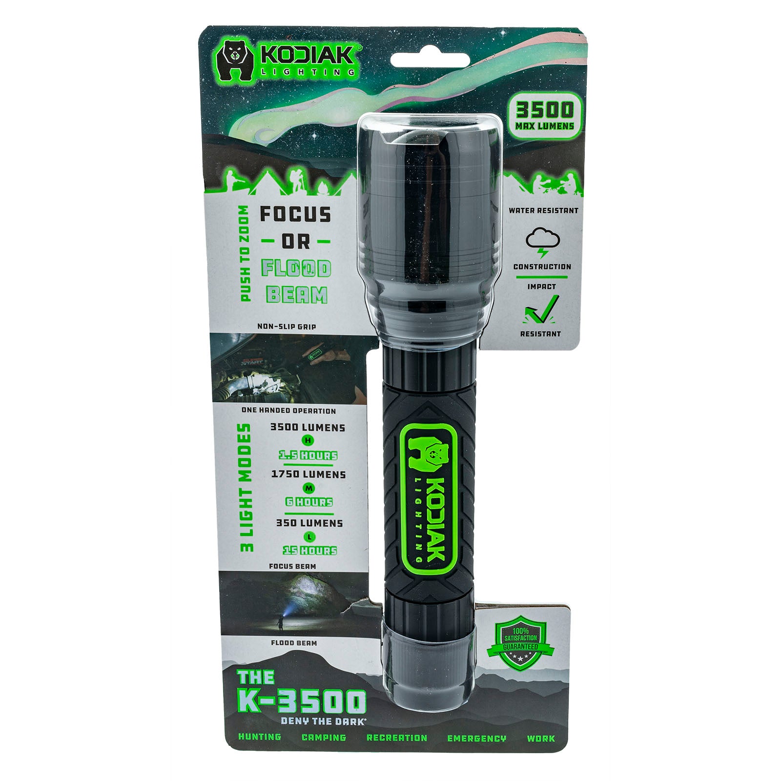 Kodiak® 3500 Lumen Rubber Grip Tactical Flashlight - LitezAll - Tactical Flashlights - 17