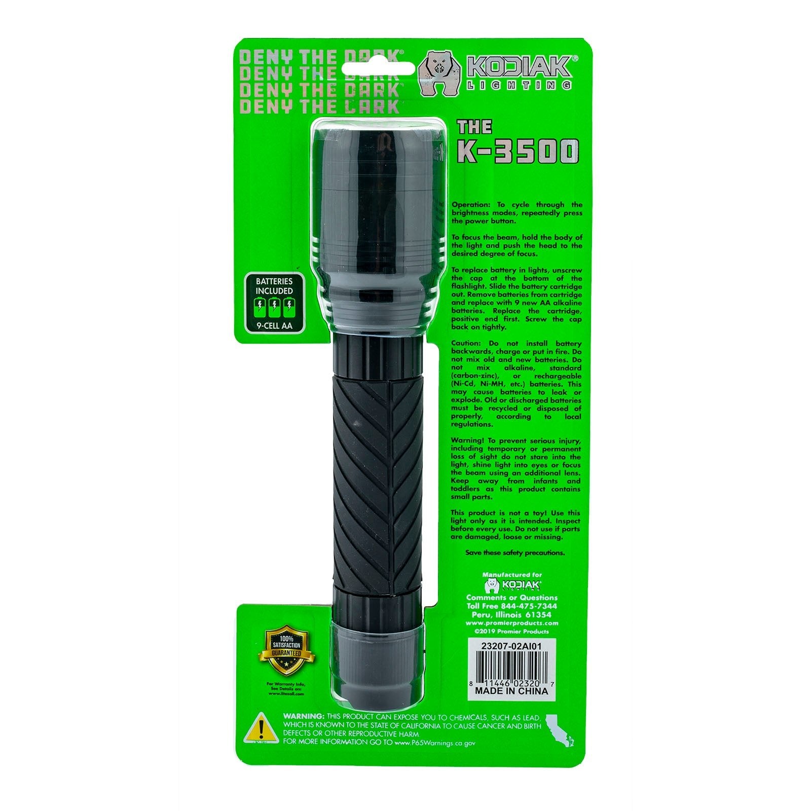 Kodiak® 3500 Lumen Rubber Grip Tactical Flashlight - LitezAll