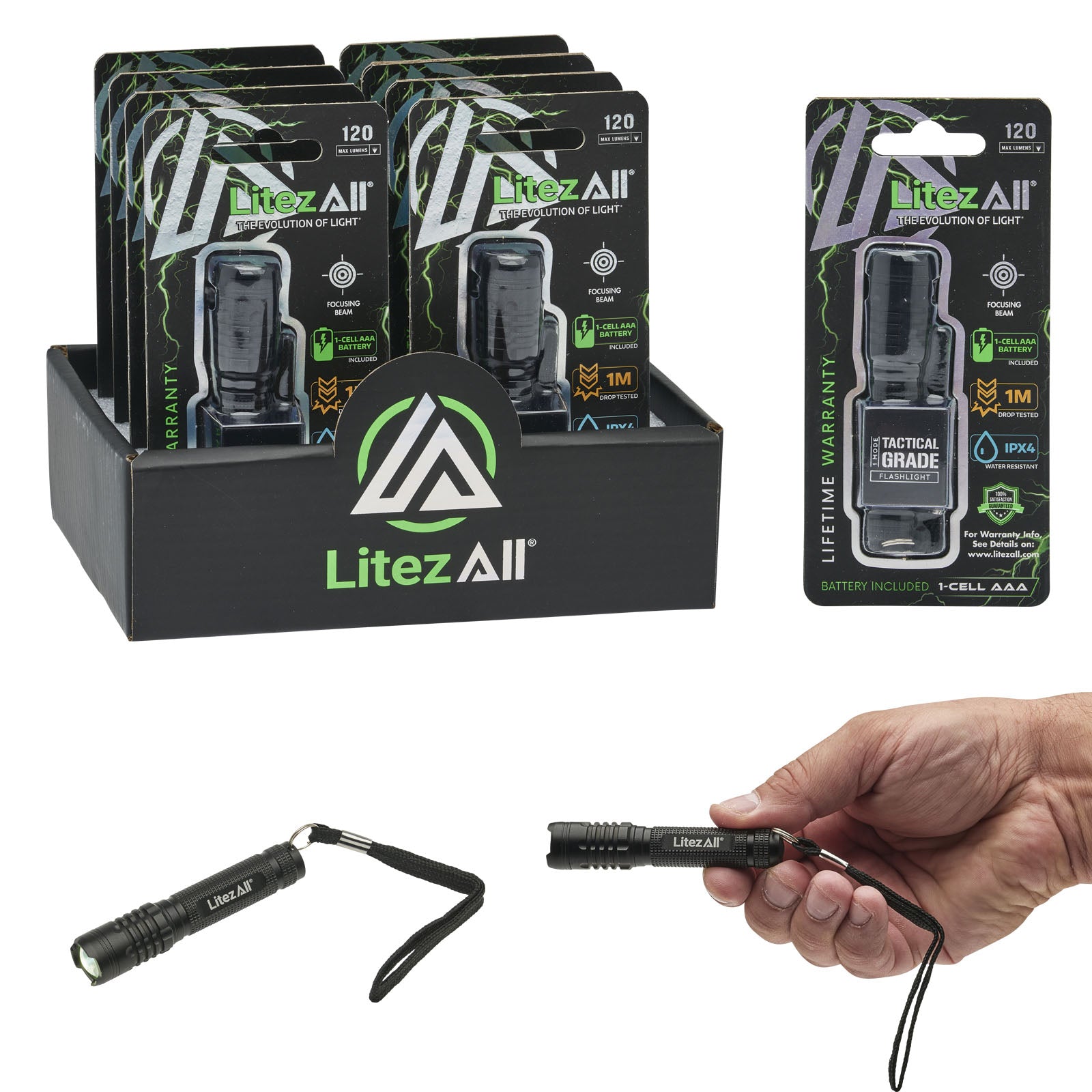 LitezAll 120 Lumen Mini Tactical Flashlight - LitezAll