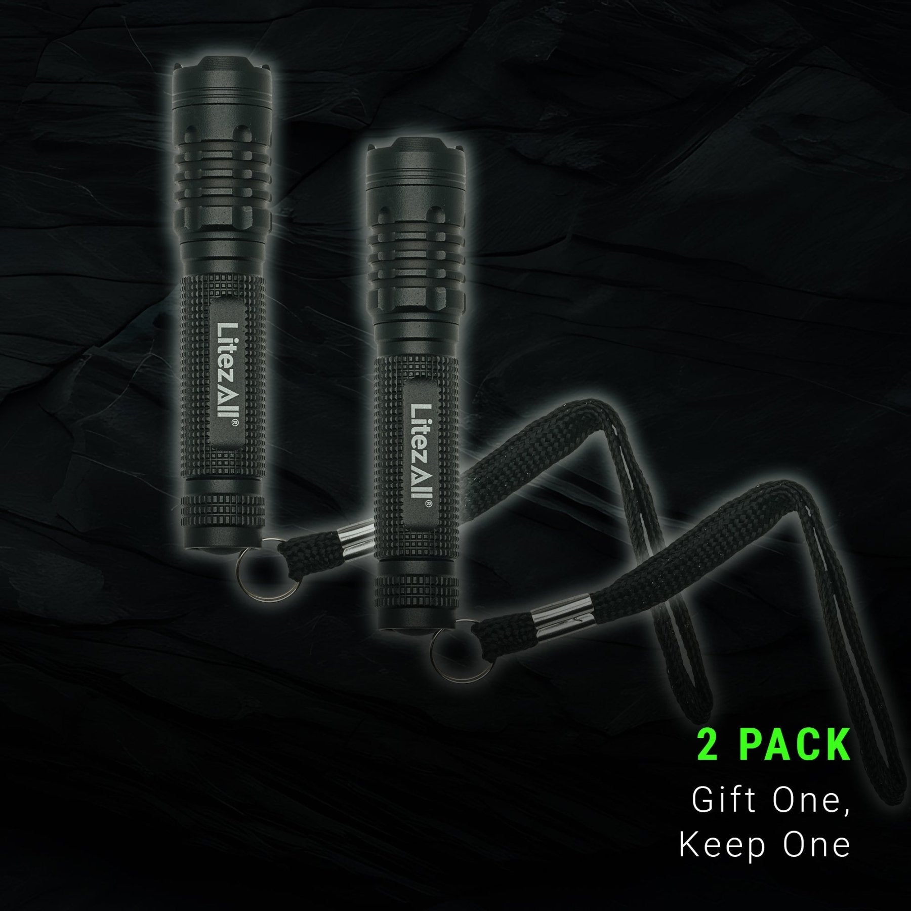 LitezAll 120 Lumen Compact Tactical Flashlight 2 Pack - LitezAll