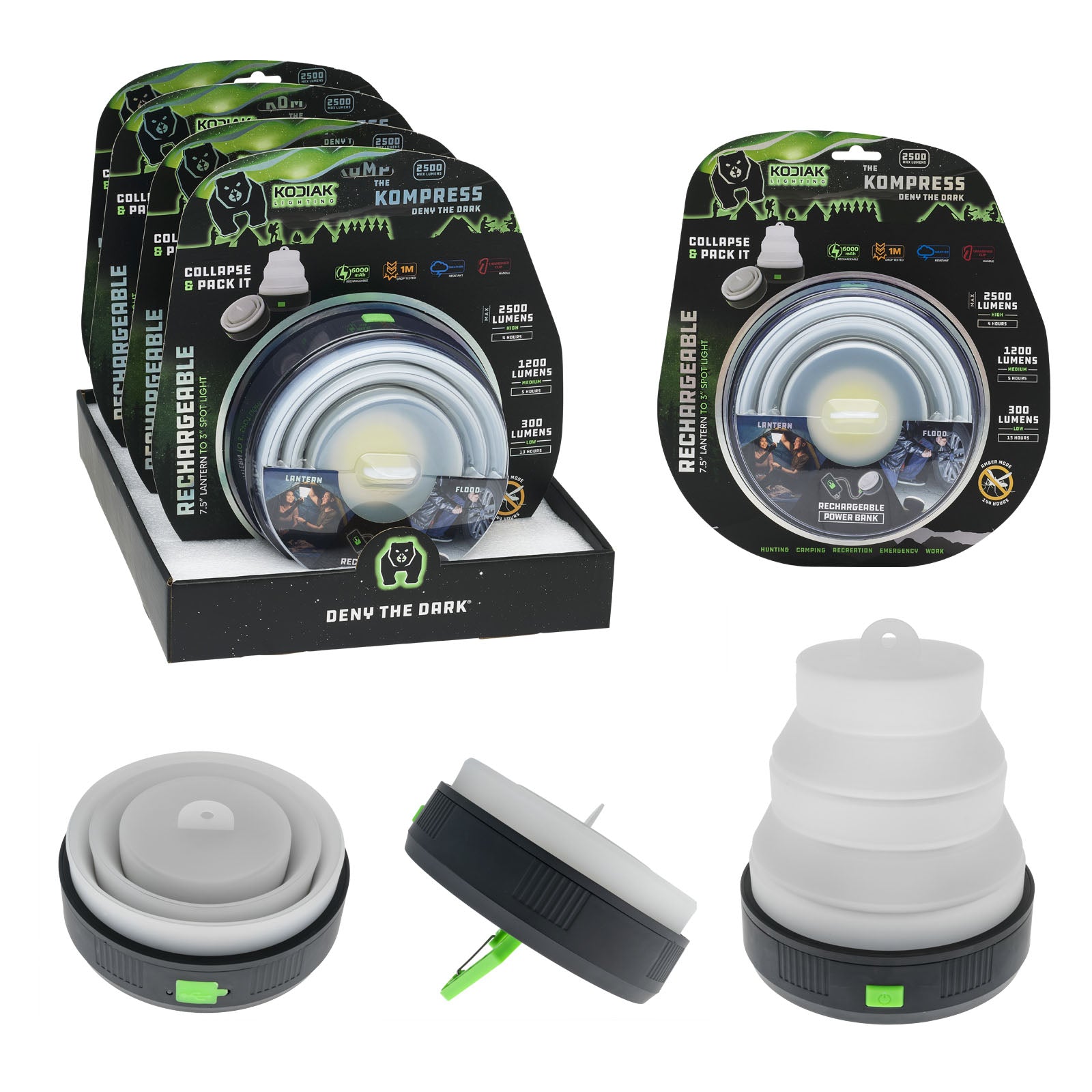 Kodiak® Kompress Rechargeable Pop Up Lantern - LitezAll