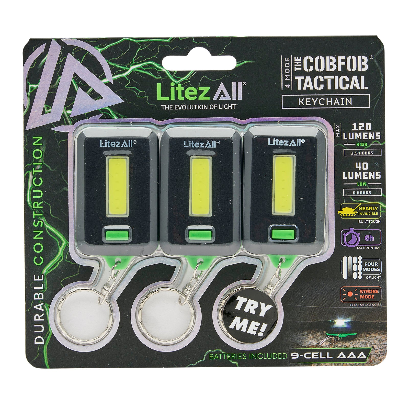 LitezAll Flashlight Keychain 2 Pack - LitezAll