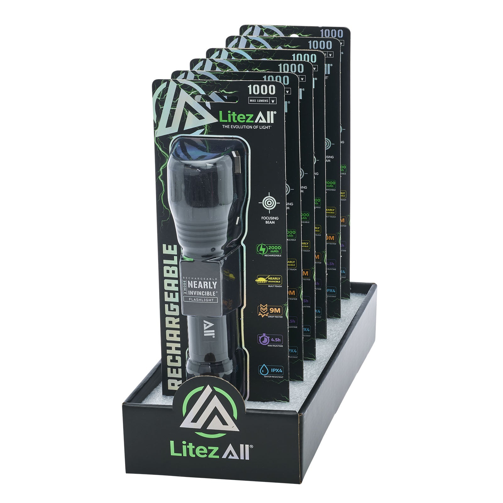 LitezAll® Nearly Invincible® 1000 Lumen Rechargeable Tactical Flashlight - LitezAll - 13