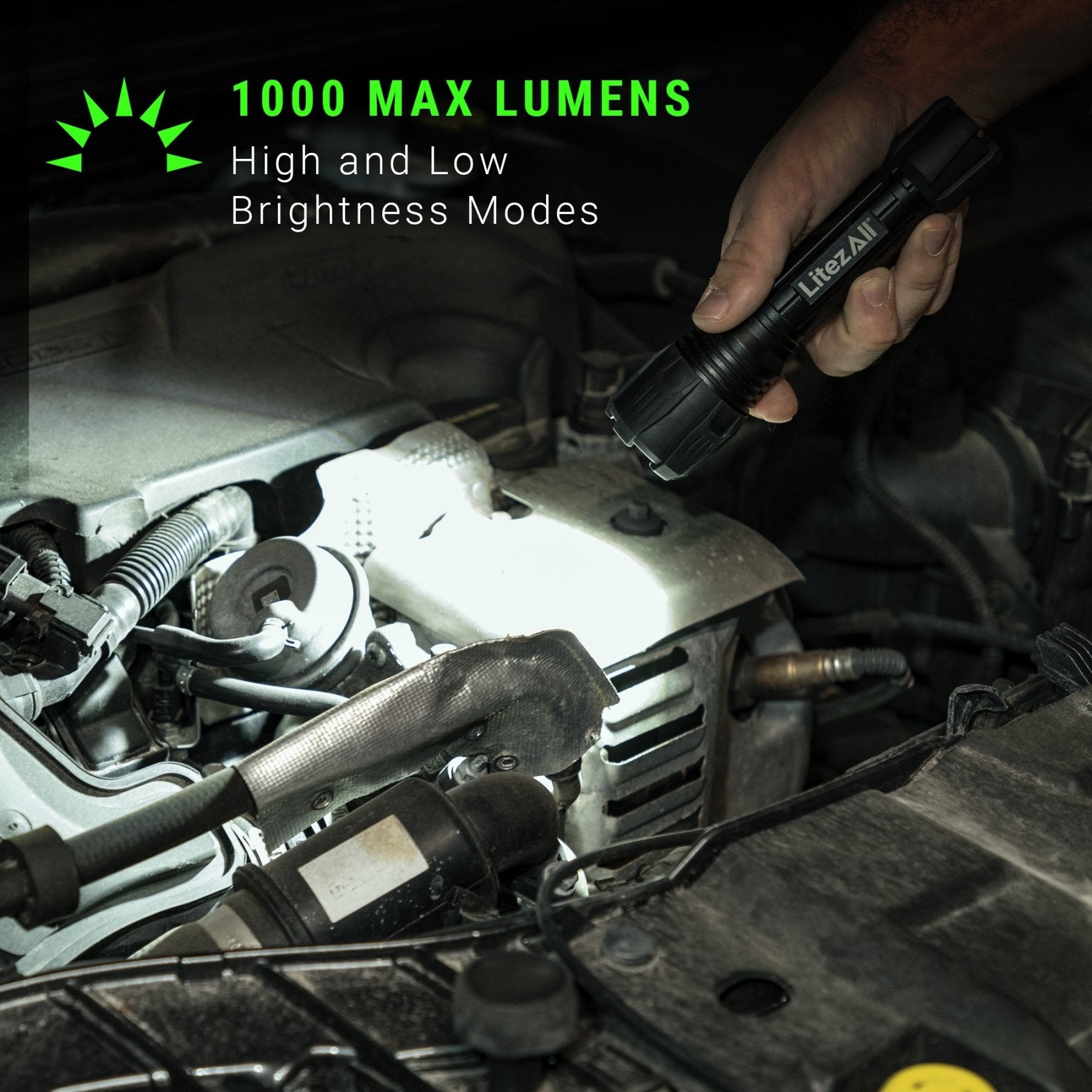 LitezAll® Nearly Invincible® 1000 Lumen Rechargeable Tactical Flashlight - LitezAll - 3