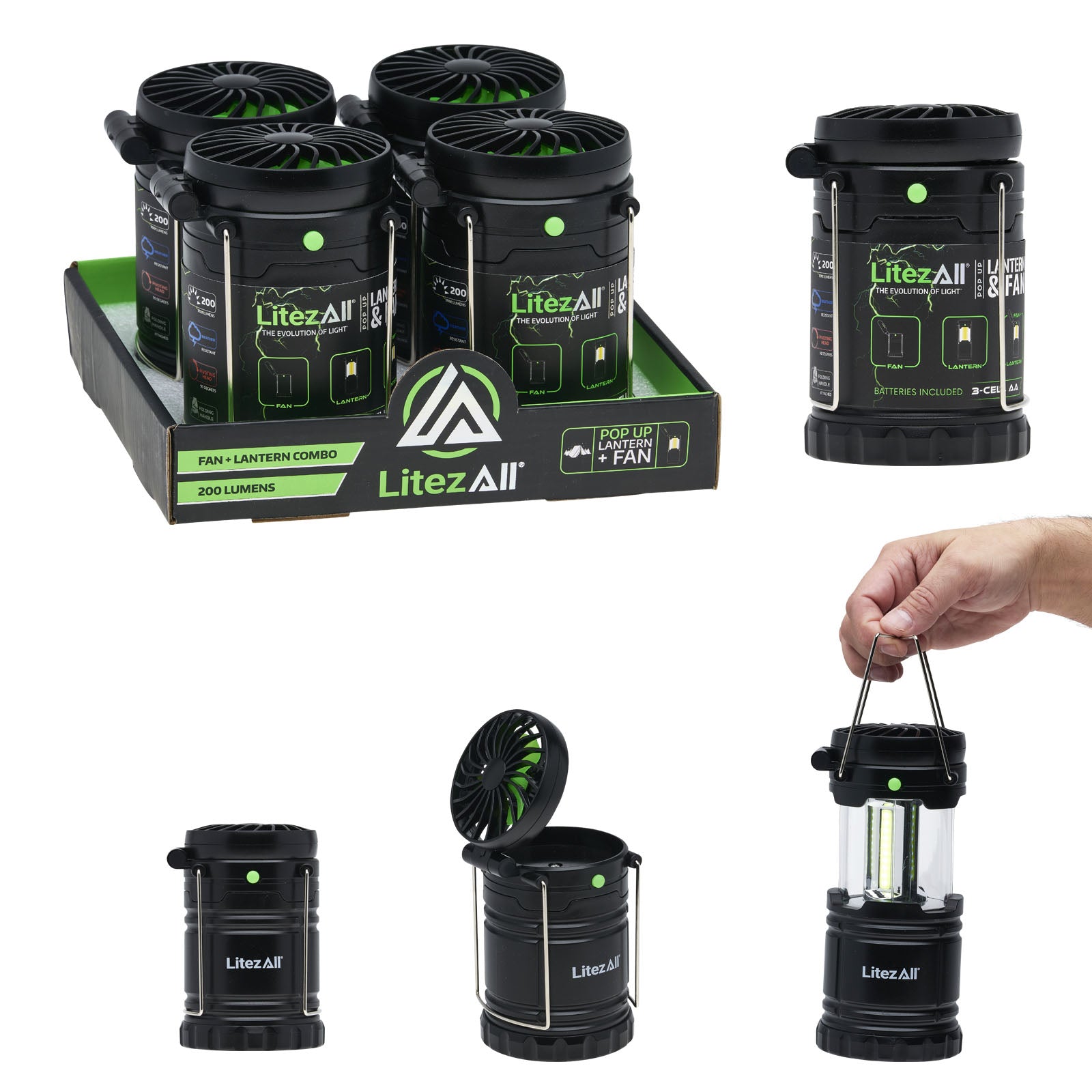 LitezAll Pull Up Lantern with Built-In Fan - LitezAll