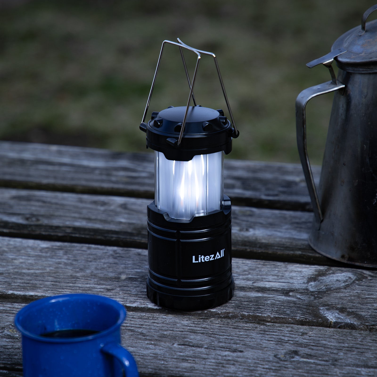 LitezAll Pull Up Lantern with Simulated Flame