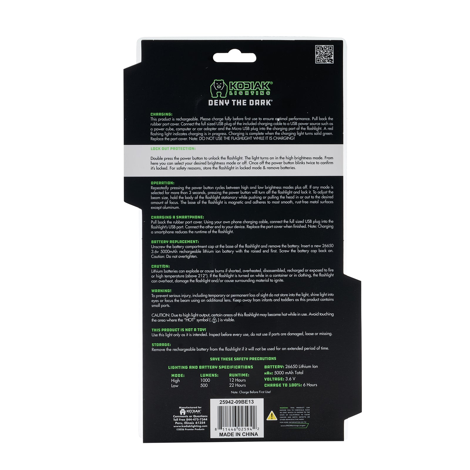 Kodiak® Nearly 1 Mile Beam Tactical Flashlight - LitezAll - Tactical Flashlights - 16