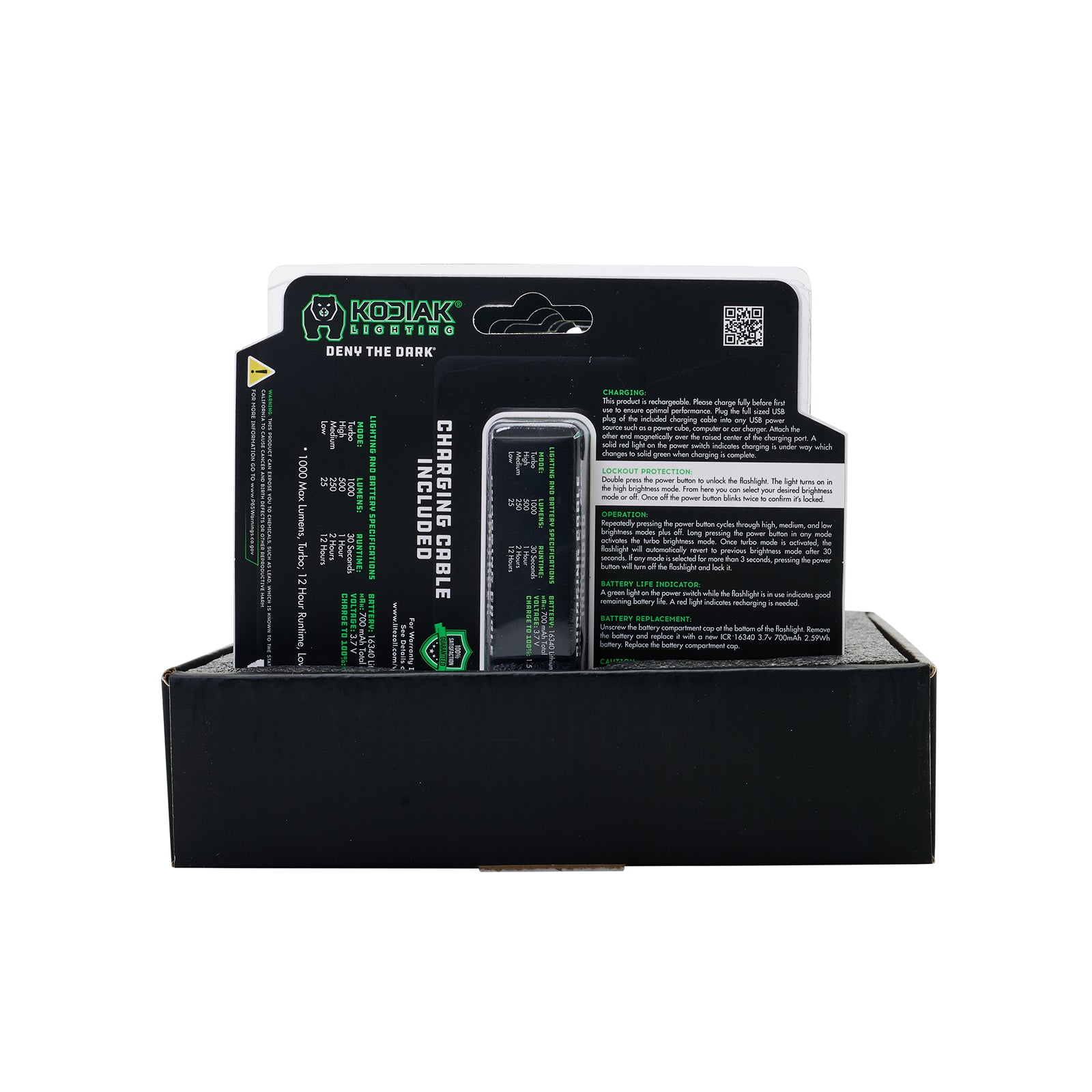 Kodiak® KUB Rechargeable Compact Flashlight 1000 Lumens - LitezAll - Tactical Flashlights - 27