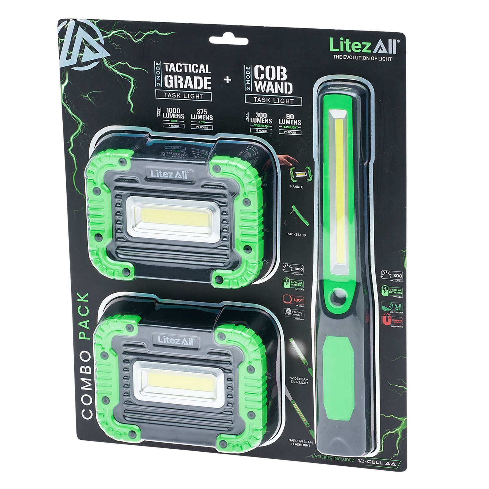 LitezAll Work Lights and Cob Wand Combo - LitezAll