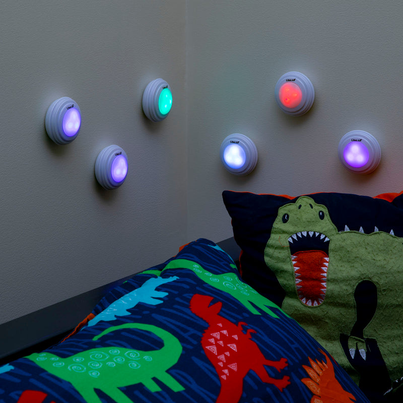 LitezAll RGB Remote Controlled Puck Light 6 Pack