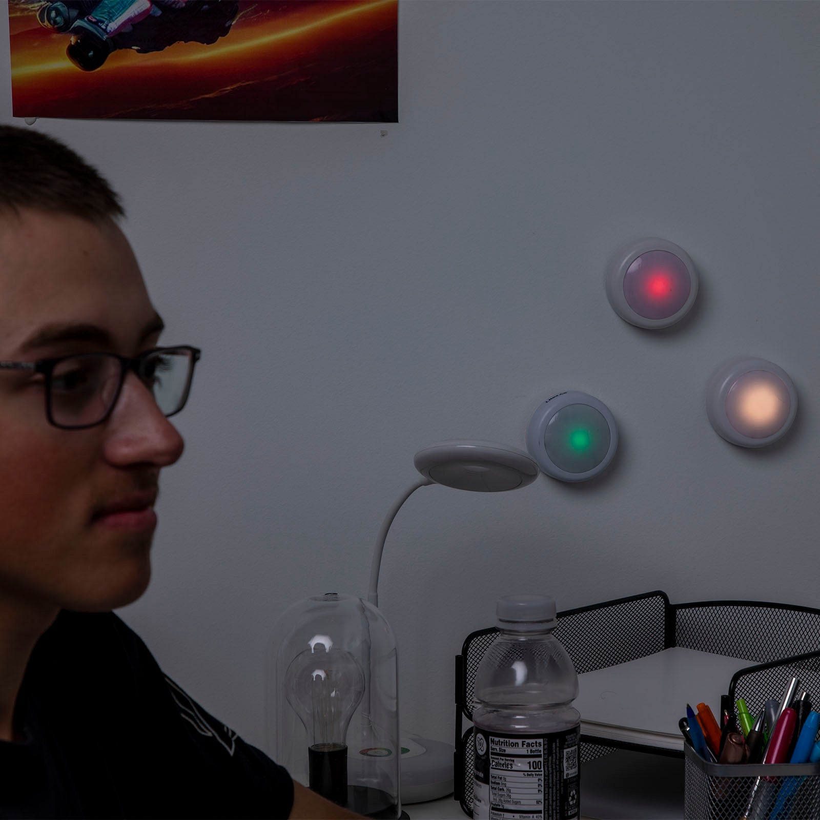 LitezAll Remote Control RGB Puck Lights 3 Pack - LitezAll