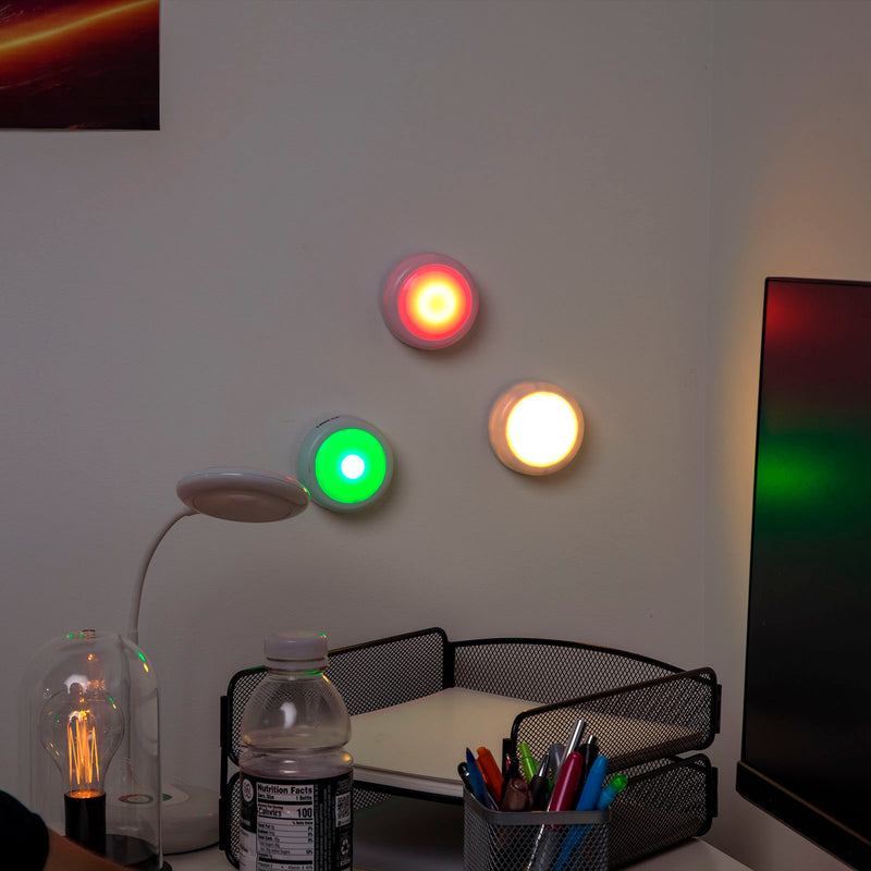 LitezAll Remote Control RGB Puck Lights 3 Pack - LitezAll - Home Accents - 3