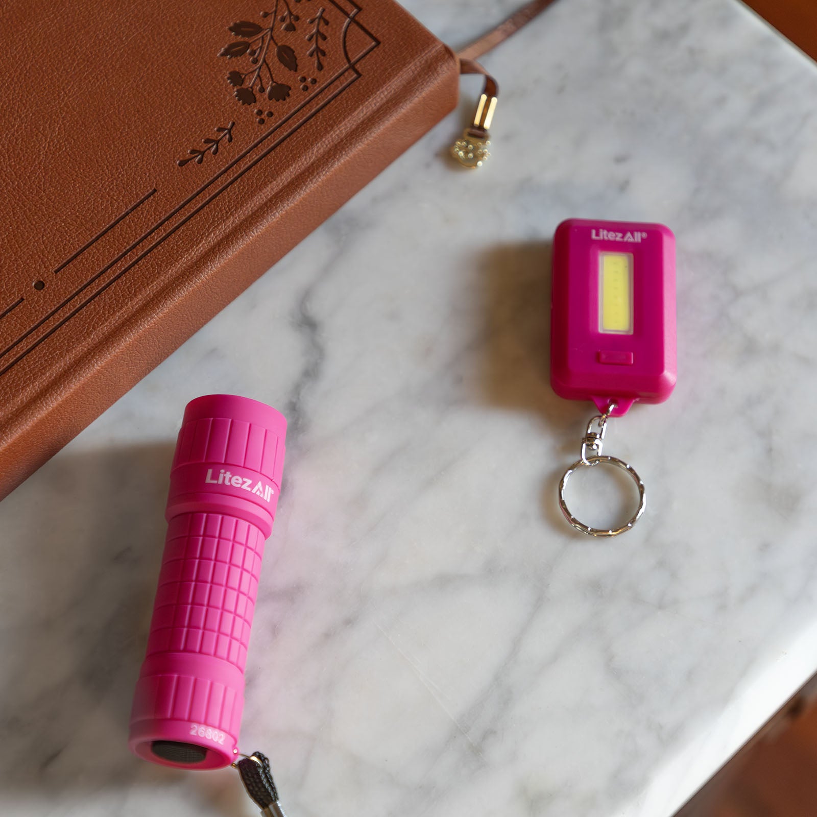 LitezAll Breast Cancer Awareness Combo Flashlight and Keychain Light