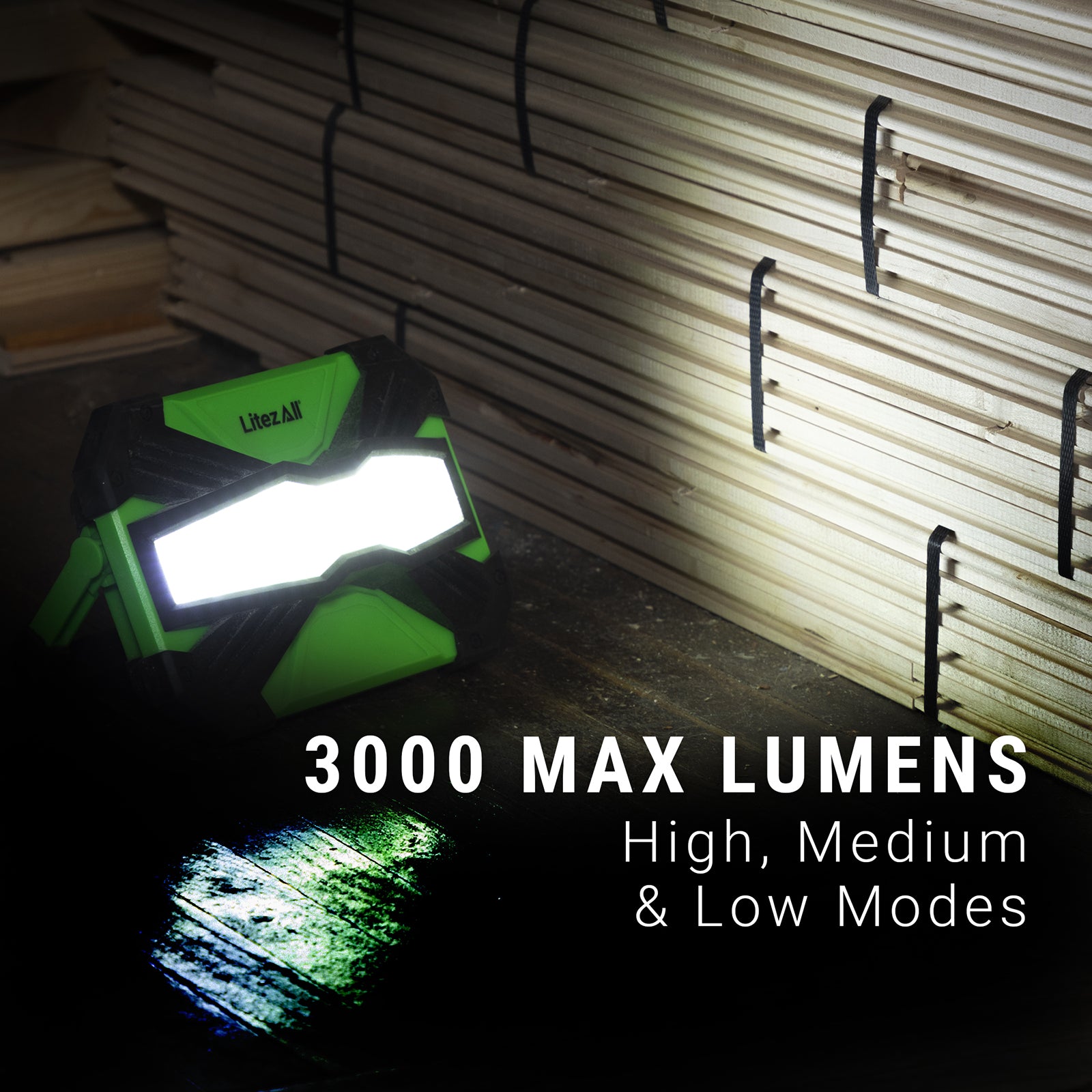 LitezAll Rechargeable 3000 Lumen Briteband® Wide Beam Work Light