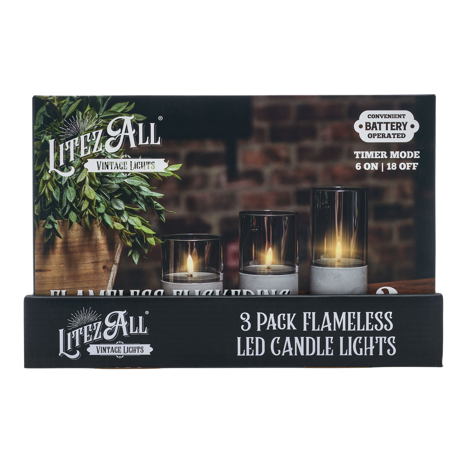 LitezAll Battery Operated Candle 3 Pack