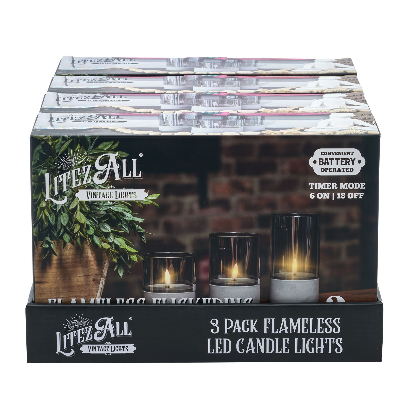 LitezAll Battery Operated Candle 3 Pack