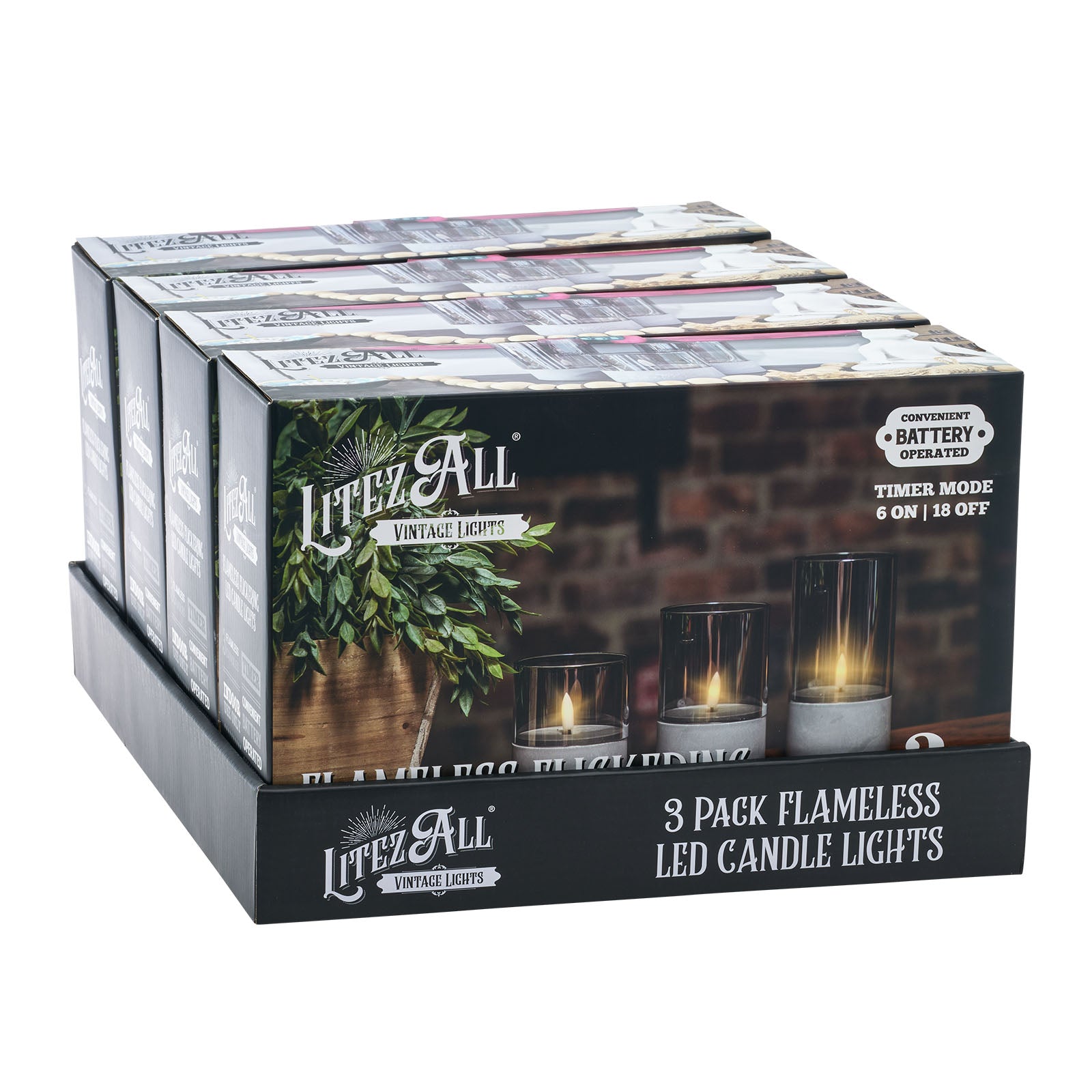 LitezAll Battery Operated Candle 3 Pack