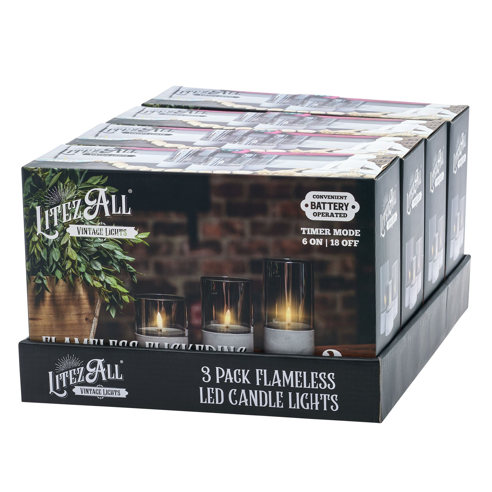 LitezAll Battery Operated Candle 3 Pack