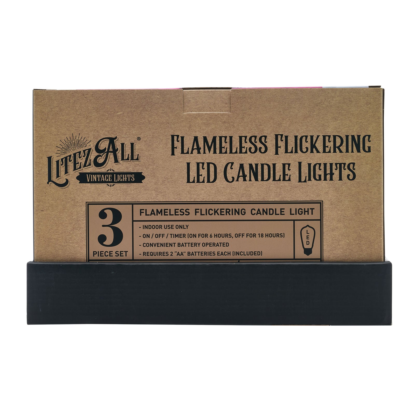 LitezAll Battery Operated Candle 3 Pack