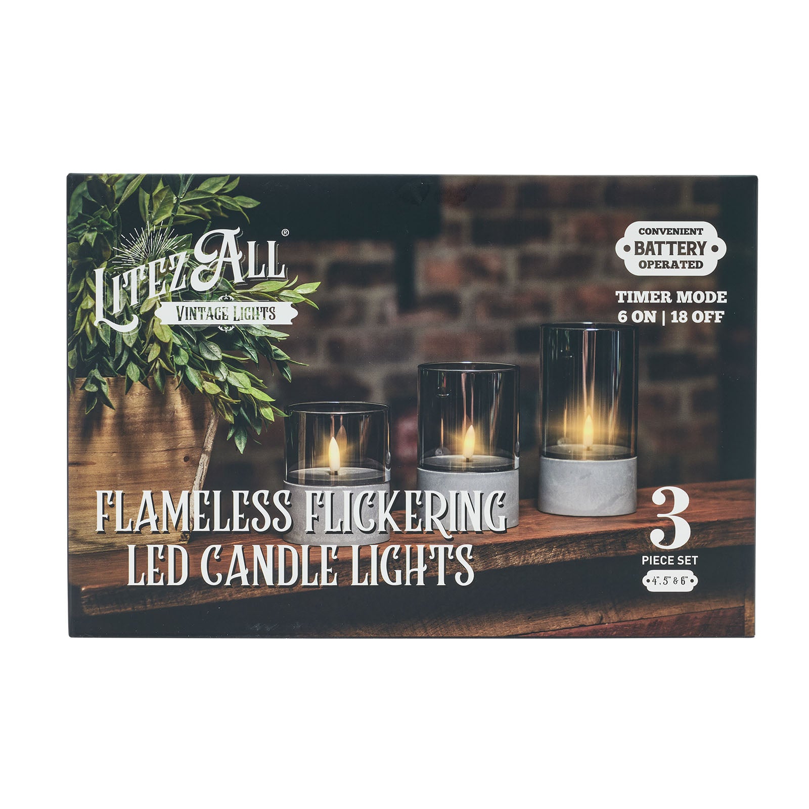 LitezAll Battery Operated Candle 3 Pack