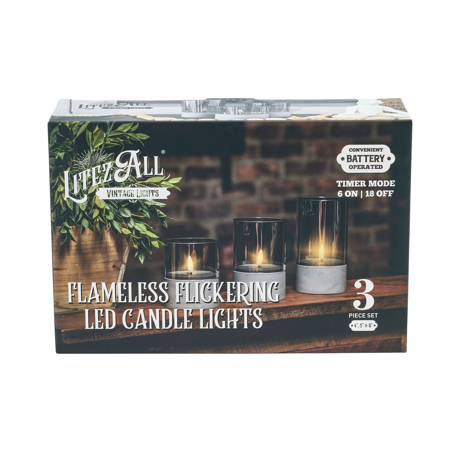 LitezAll Battery Operated Candle 3 Pack