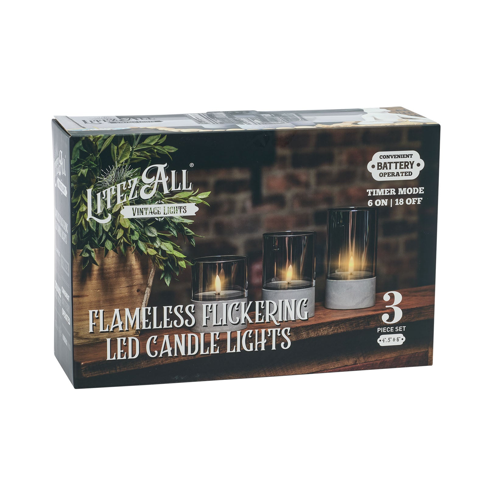 LitezAll Battery Operated Candle 3 Pack