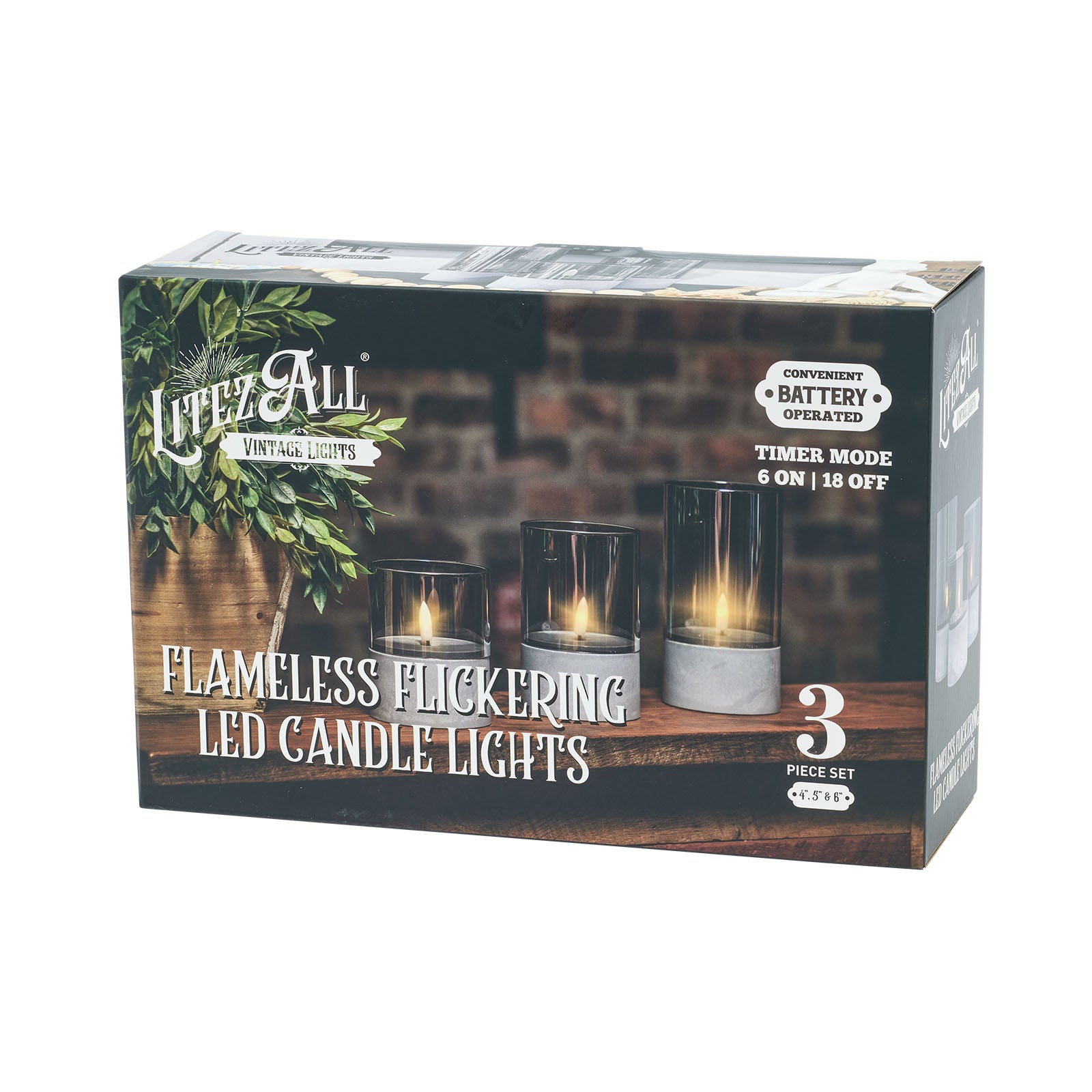 LitezAll Battery Operated Candle 3 Pack