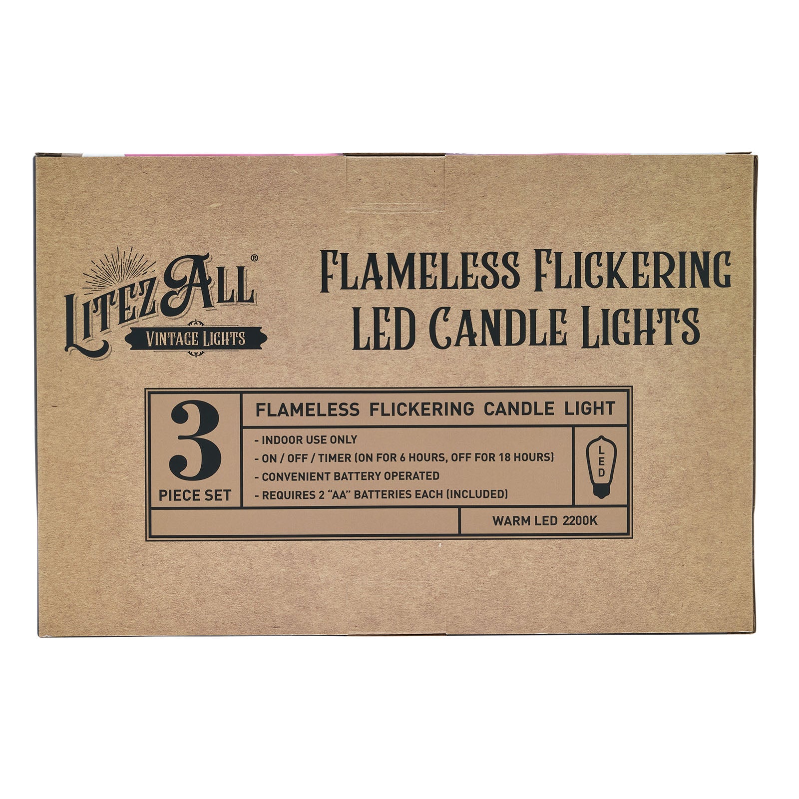 LitezAll Battery Operated Candle 3 Pack