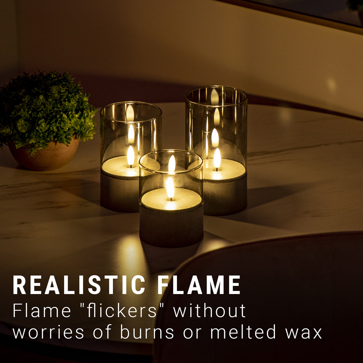 LitezAll Battery Operated Candle 3 Pack