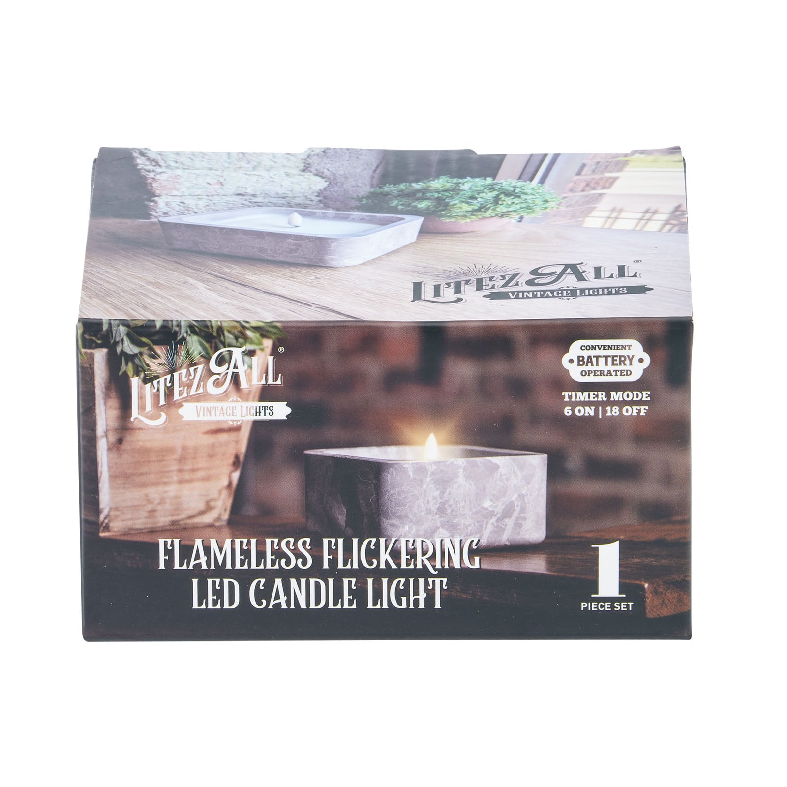 LitezAll Flameless Candle in Decorative Holder