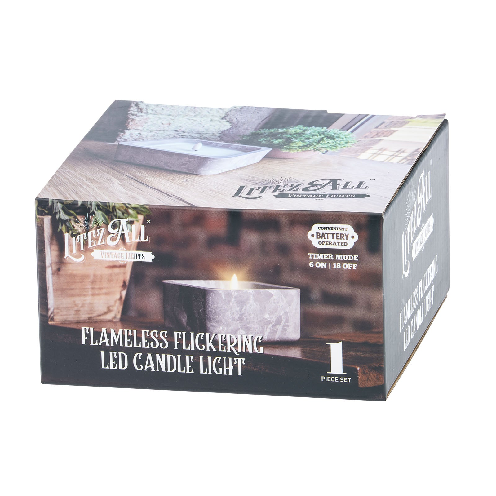 LitezAll Flameless Candle in Decorative Holder