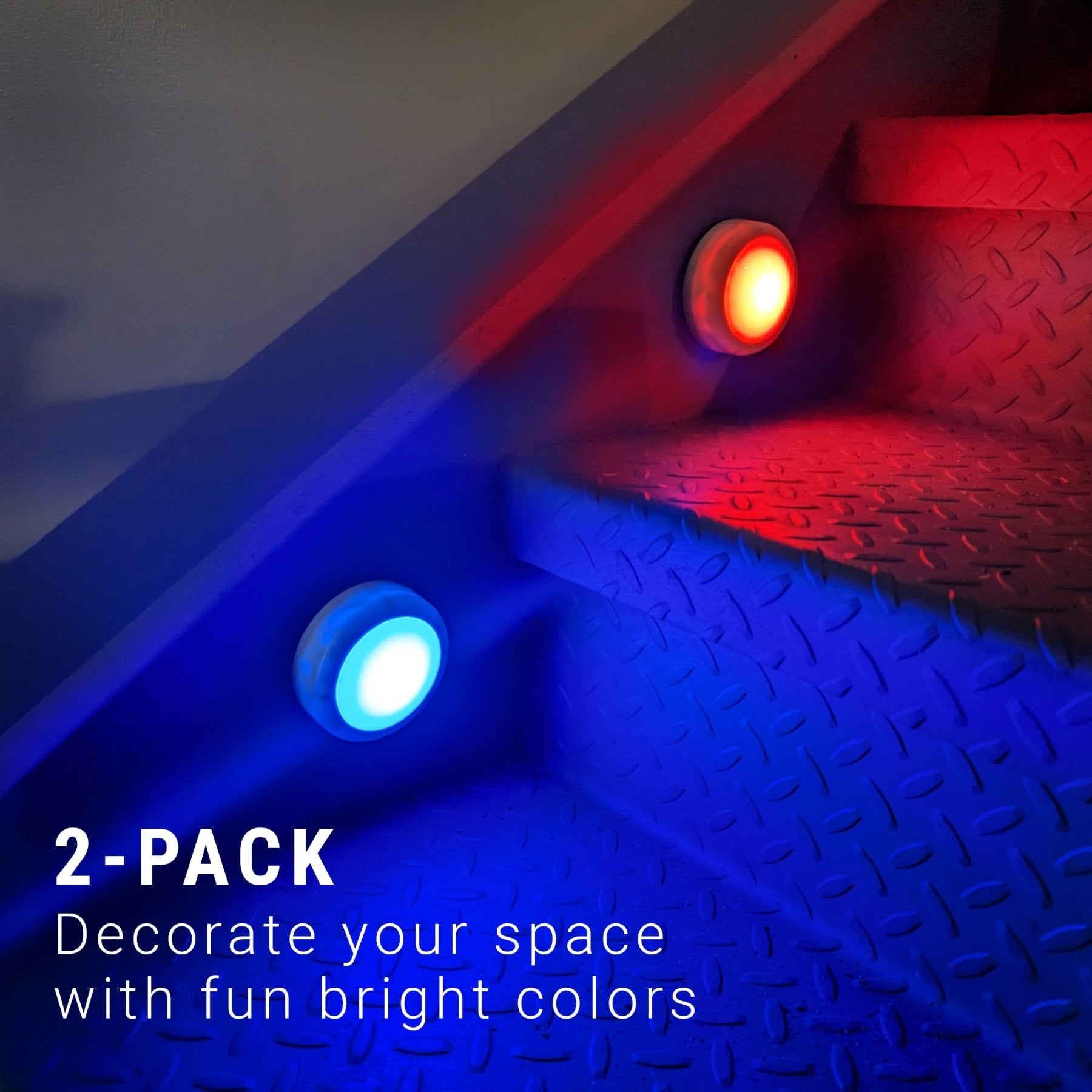 LitezAll Remote Control RGB Puck Lights 2 Pack - LitezAll - Home Accents - 5