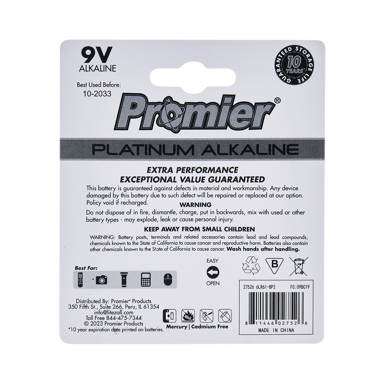 Promier® 9V Alkaline 2 Pack